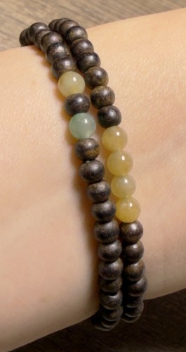 翡翠配沉香雙圈