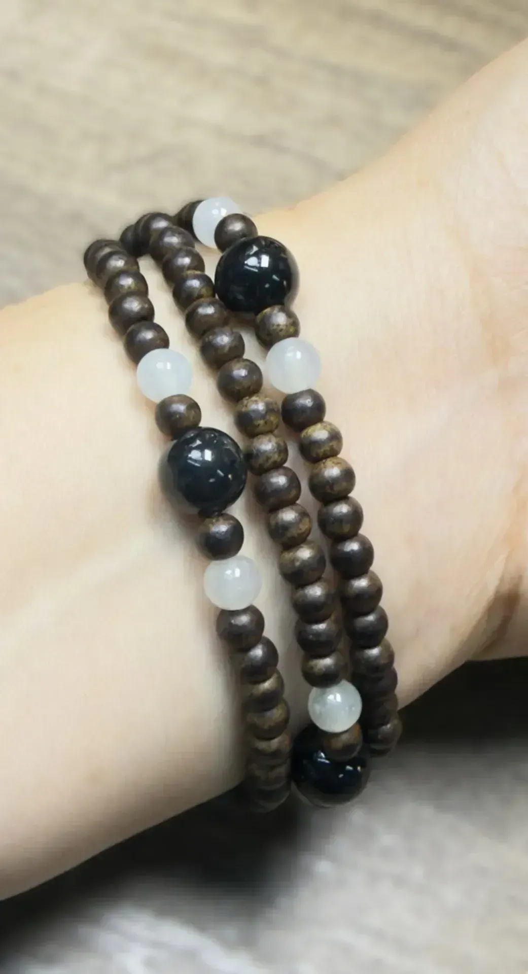 墨翠配白翡翠三圈